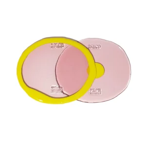 Set of 2 Table-Mates Small - Clear Antique Pink, Fluo Yellow