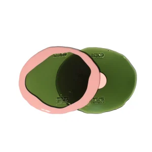 Set of 2 Table-Mates Small - Clear Bottle Green, Salmon