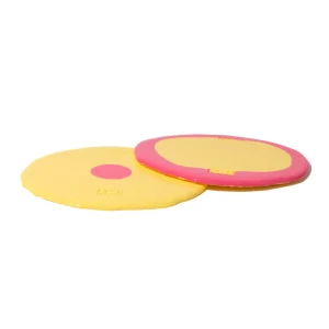 Set of 2 Table-Mates Small - Matt Pastel Yellow And Matt Fuchsia