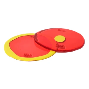 Set of 2 Table-Mates Small - Clear Red And Matt Fluo Yellow