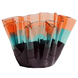 Sfumati Vase - Clear Light Ruby, Aqua, Matt Purple