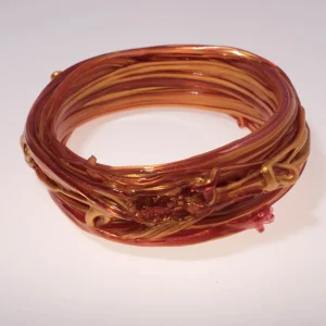 Spaghetti Bracelet - Gold And Clear Fuchsia