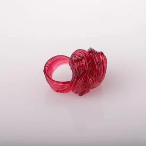 Spaghetti Ring - Clear Fuchsia 2
