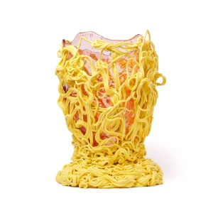 Spaghetti Special Vase - Clear Antique Pink, Pastel Yellow