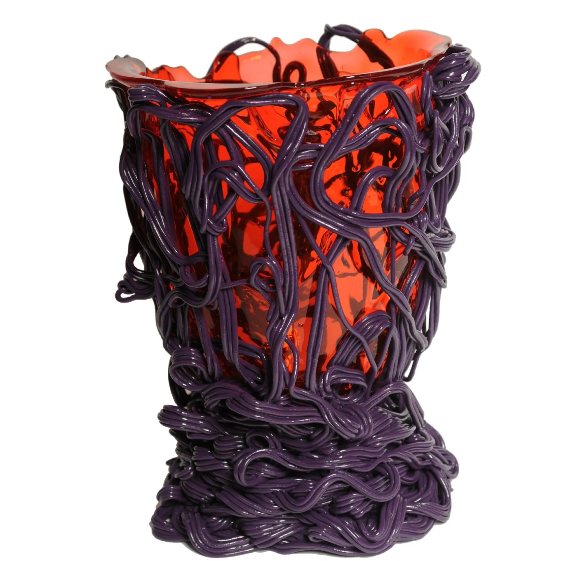 spaghetti_special_vase__c_1-4.webp Spaghetti Special Vase - Clear Red And Matt Purple