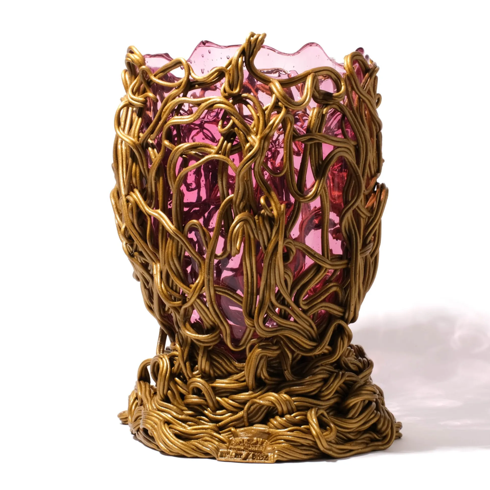 spaghetti_special_vase__c_2-2.webp Spaghetti Special Vase - Clear Light Fuchsia And Gold