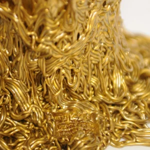 Spaghetti Vase - Clear And Gold