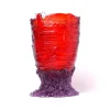 Spaghetti Vase - Clear Dark Ruby, Lilac