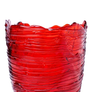 Spaghetti Vase - Clear Dark Ruby, Lilac