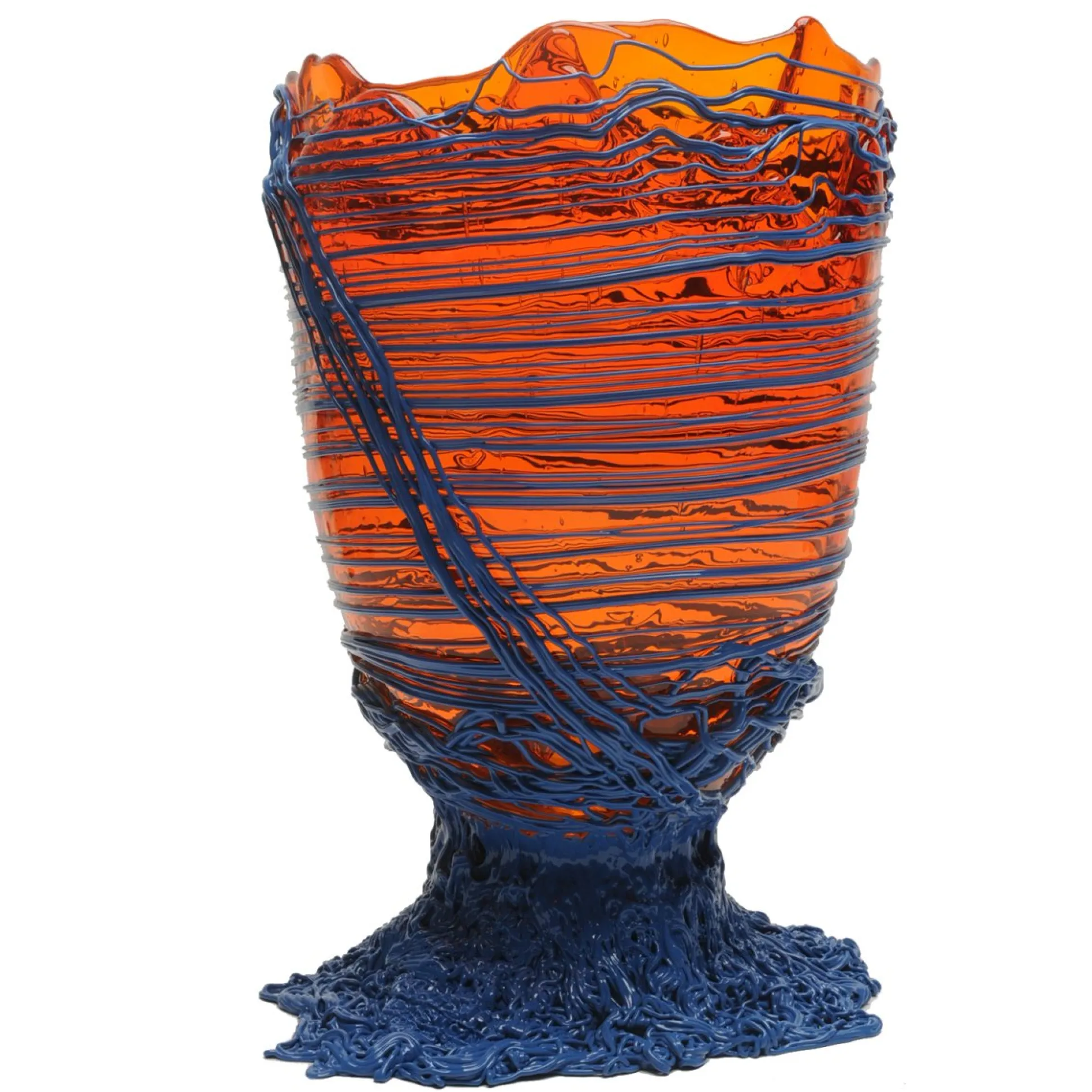 spaghetti_vase__clear_ora_0.webp Spaghetti Vase - Clear Orange And Matt Dark Lavender