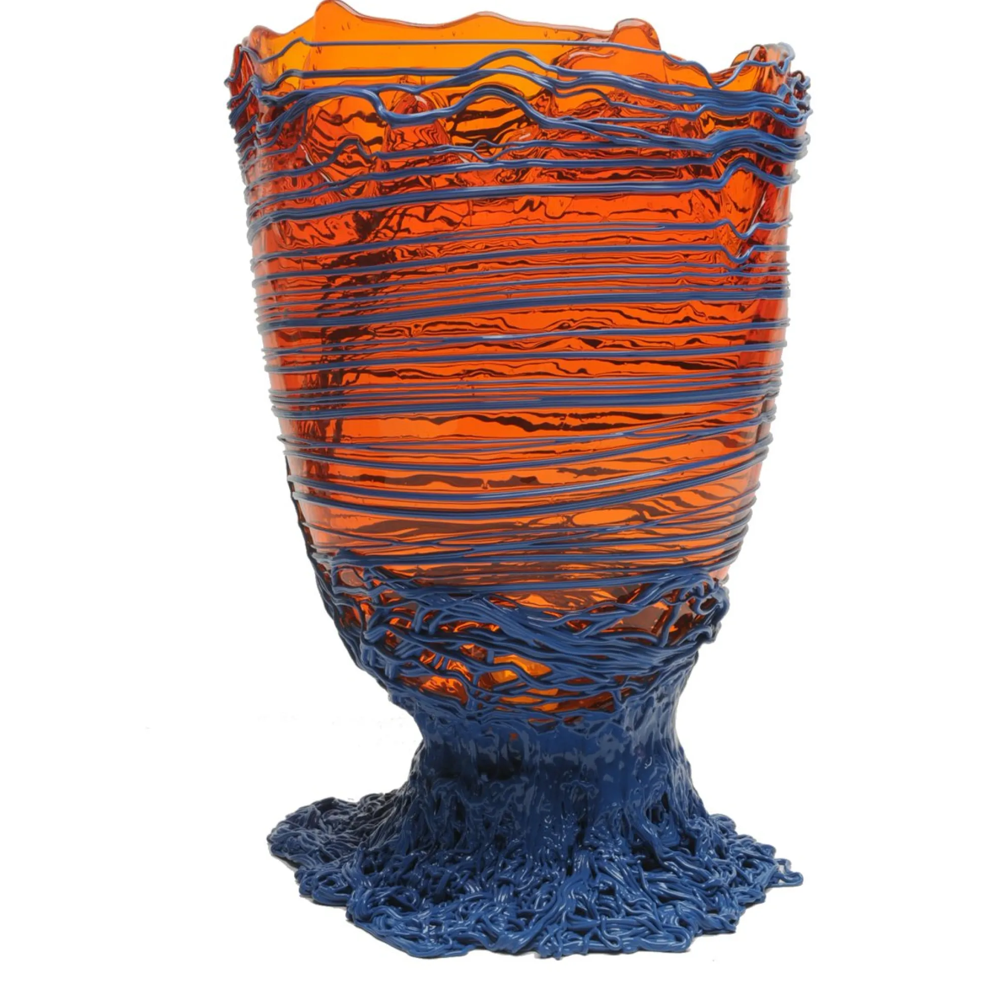 spaghetti_vase__clear_ora_1.webp Spaghetti Vase - Clear Orange And Matt Dark Lavender