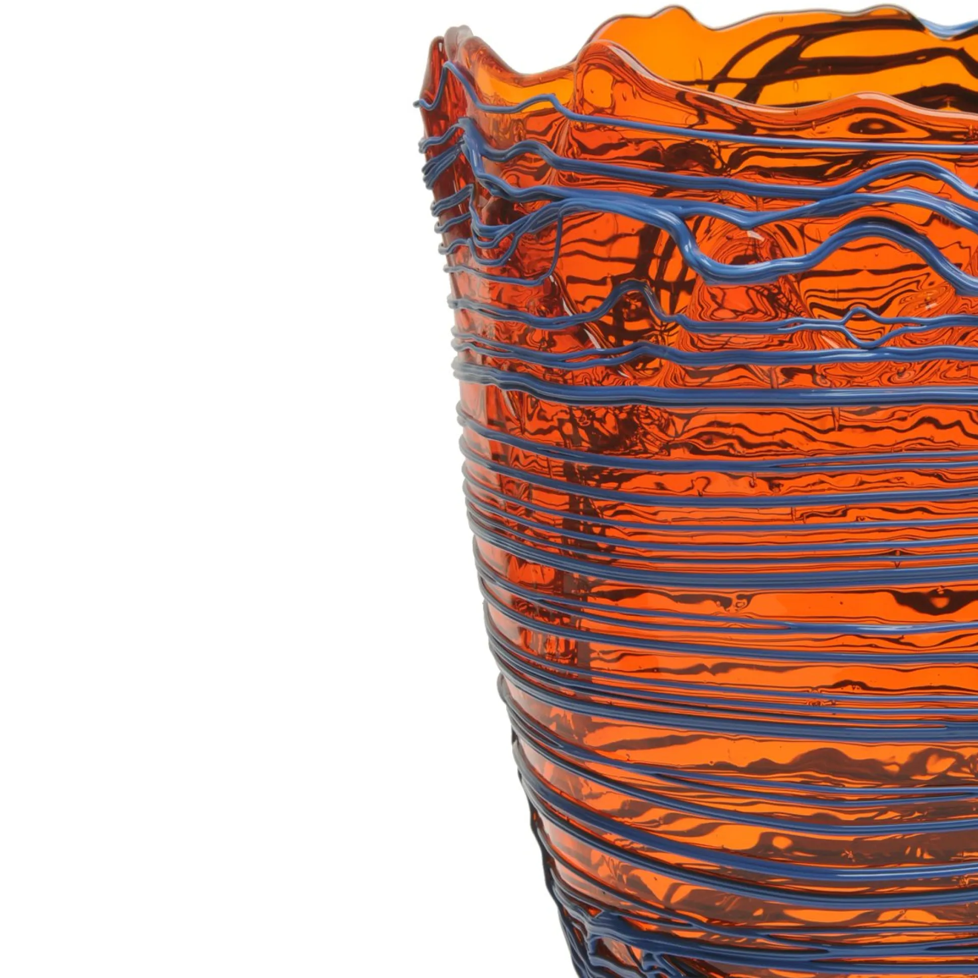 spaghetti_vase__clear_ora_2.webp Spaghetti Vase - Clear Orange And Matt Dark Lavender