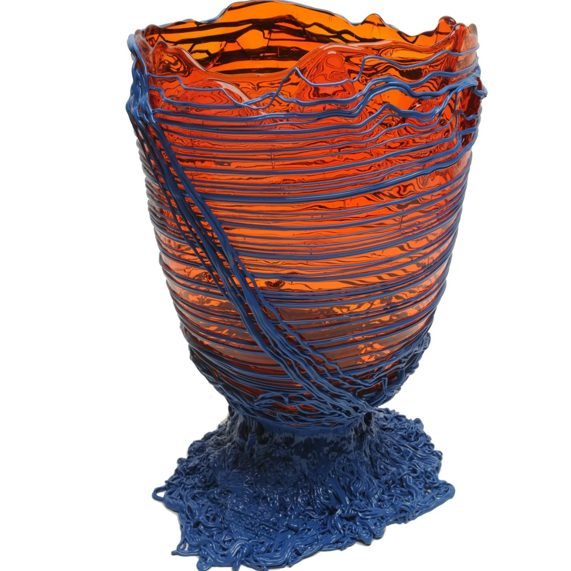spaghetti_vase__clear_ora_3.webp Spaghetti Vase - Clear Orange And Matt Dark Lavender