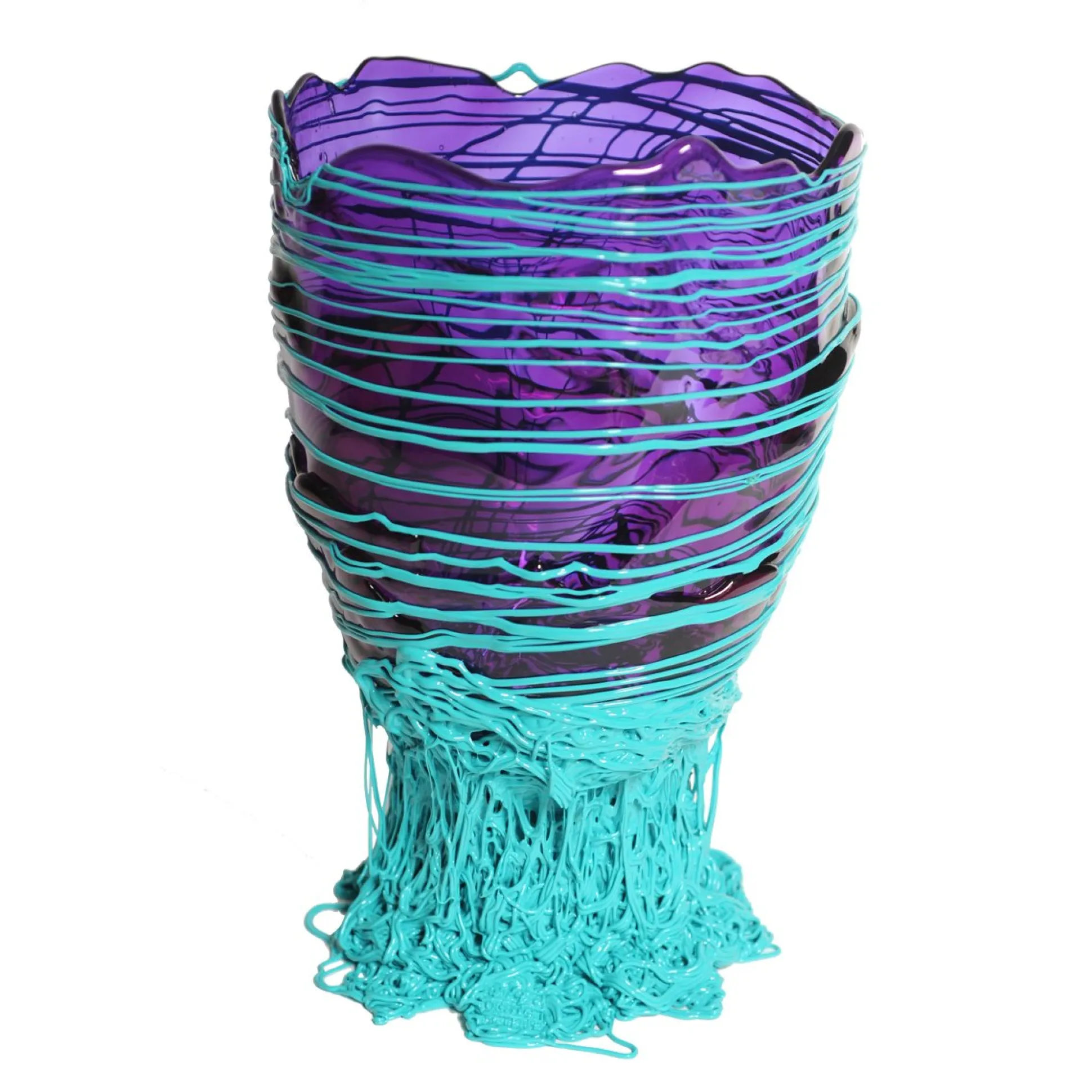 spaghetti_vase__clear_pur_0.webp Spaghetti Vase - Clear Purple And Matt Turquoise