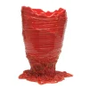 Spaghetti Vase - Matt Red, Clear Red