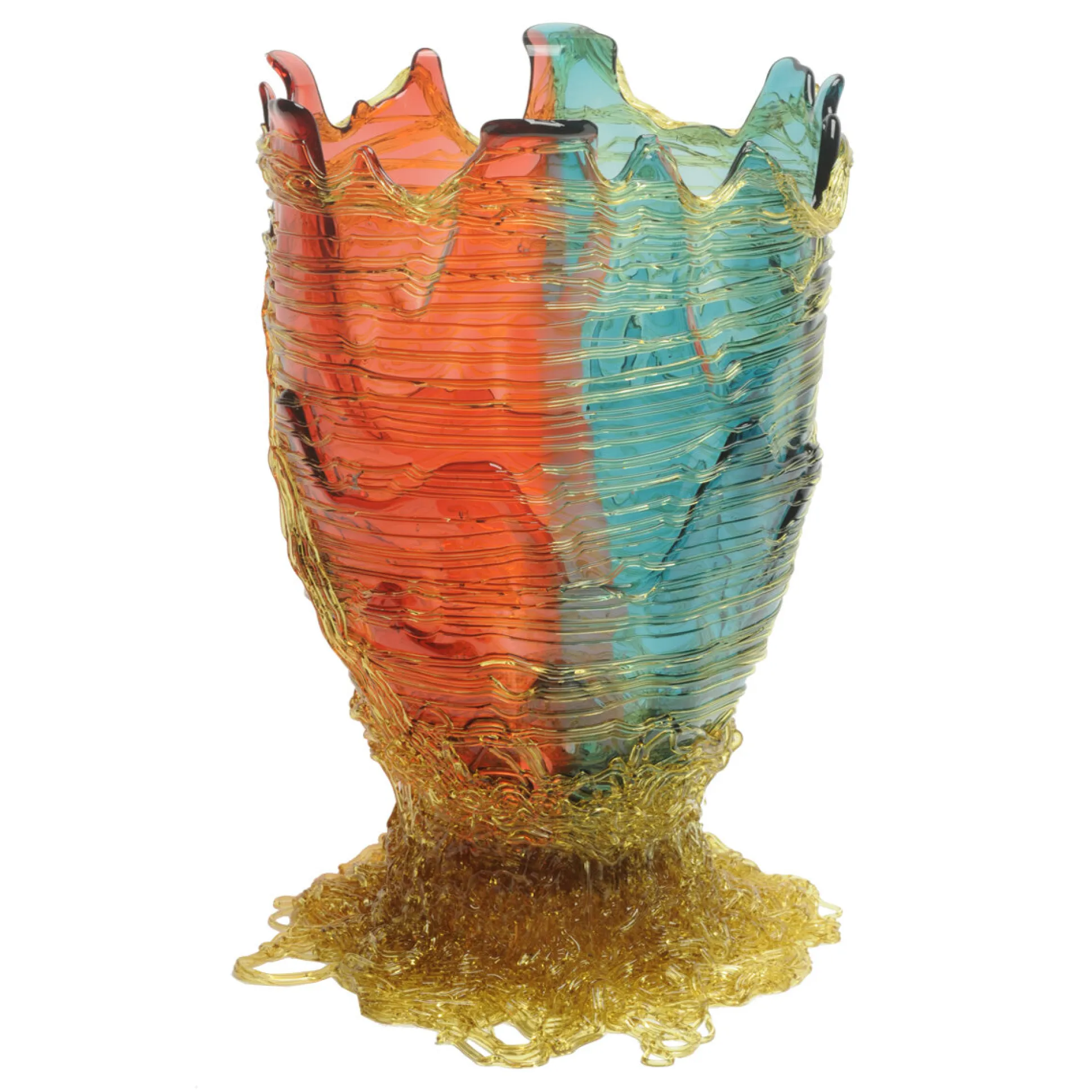 spaghetti_vase_extra_colo_0-3.webp Spaghetti Vase Extra Colour - Clear Fuchsia, Aqua And Yellow