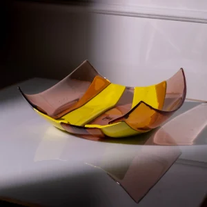 Stripe Basket - Clear Antique Pink, Fluo Yellow