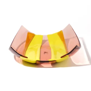 Stripe Basket - Clear Antique Pink, Fluo Yellow