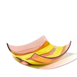 Stripe Basket - Clear Antique Pink, Fluo Yellow