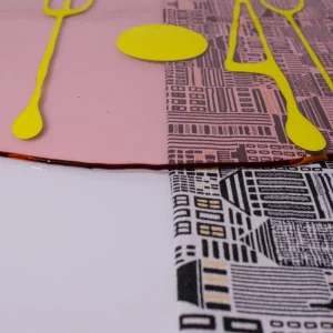 Table-Mates - Clear Antique Pink, Fluo Yellow