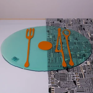 Table-Mates - Clear Aqua, Ochre