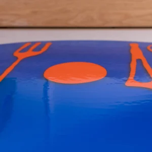 Table-Mates -  Clear Blue, Matt Orange