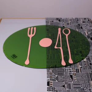 Table-Mates - Clear Bottle Green, Salmon