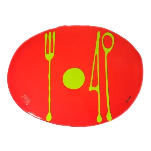 Table-Mates - Clear Dark Ruby, Matt Acid Green