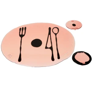 Table-Mates - Clear Pink, Matt Black