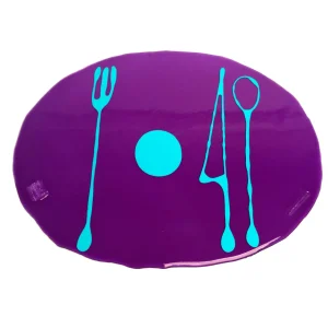 Table-Mates - Clear Purple, Matt Turquoise