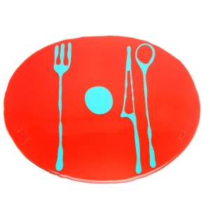Table-Mates - Clear Red And Matt Turquoise