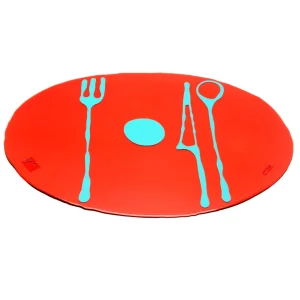 Table-Mates - Clear Red And Matt Turquoise