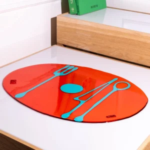 Table-Mates - Clear Red And Matt Turquoise