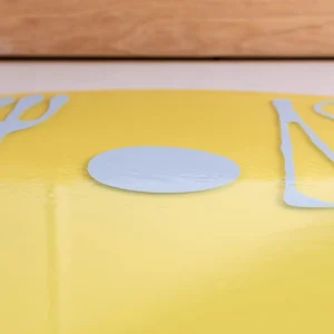 Table-Mates - Clear Yellow, Matt Light Blue