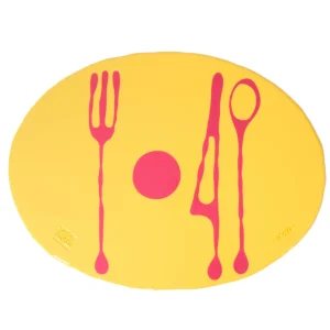 Table-Mates - Matt Pastel Yellow And Matt Fuchsia
