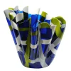 Tartan Vase - Clear Blue, Matt Grey, White, Green