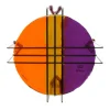 Triple Play Coffee Table - Orange, Amber And Purple