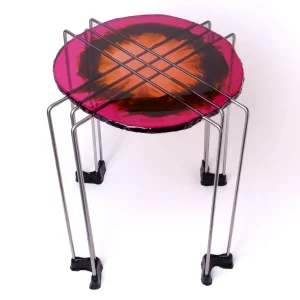 Triple Play Coffee Table - Clear Light Ruby, Brown, Fuchsia