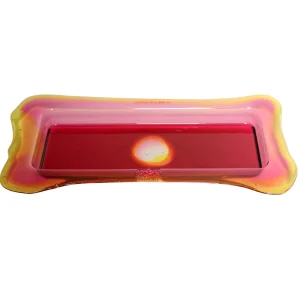 Try Tray Rectangular - Clear Fuchsia And Clear Yellow