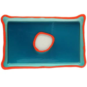 Try Tray Rectangular - Clear Emerald Green And Matt Orange
