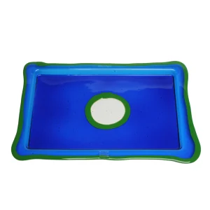Try Tray Rectangular - Clear Blue, Matt Green