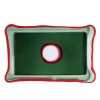 Try Tray Rectangular - Clear Dark Green, Matt Red
