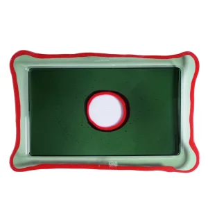 Try Tray Rectangular - Clear Dark Green, Matt Red