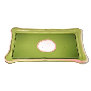 Try Tray Rectangular - Clear Bottle Green, Salmon