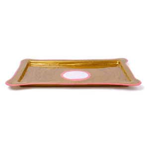 Try Tray Rectangular - Gold, Dark Salmon