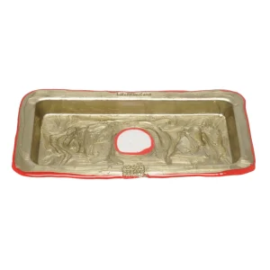 Try Tray Rectangular - Matt Bronze And Red
