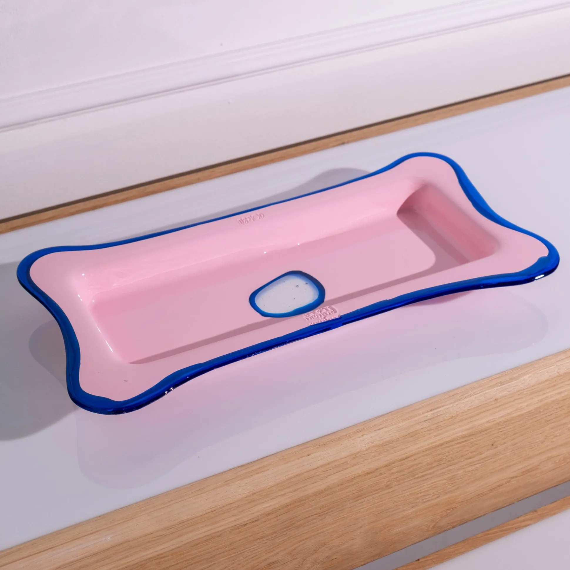 try_tray_rectangular__mat_3.webp Try Tray Rectangular - Matt Pastel Pink And Clear Blue