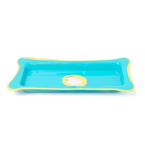 Try Tray Rectangular - Turquoise, Pastel Yellow