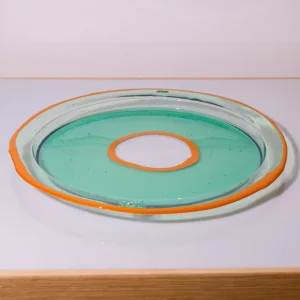 Try Tray Round - Clear Aqua, Ochre