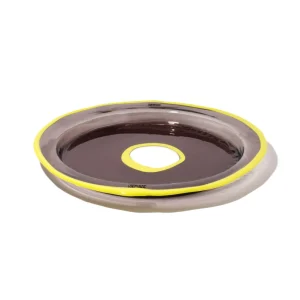 Try Tray Round - Clear Fumè, Fluo Yellow